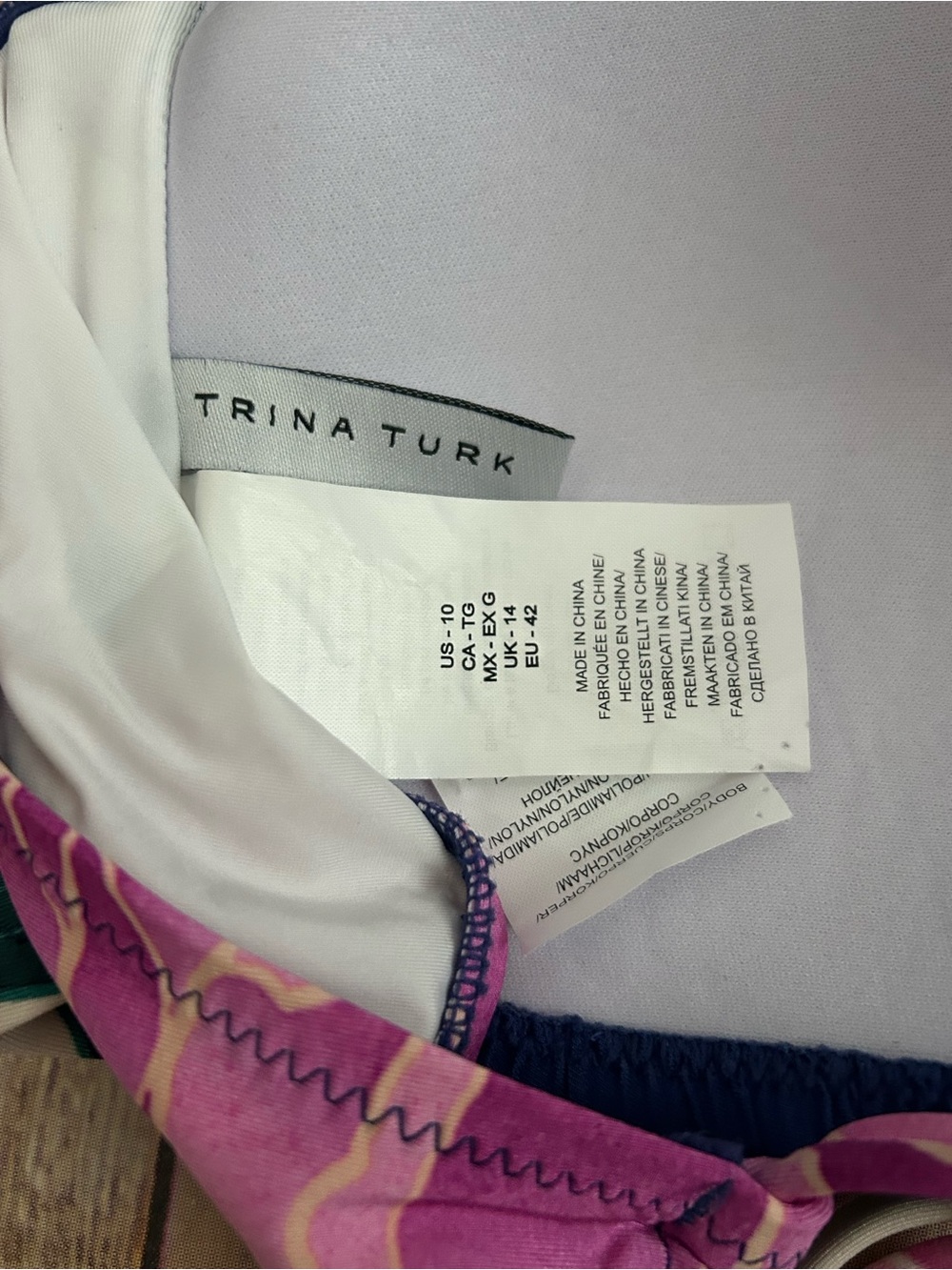 Trina Turk Opulent Oasis Bandeau Bikini Top - Size 10 - Picture 5 of 6